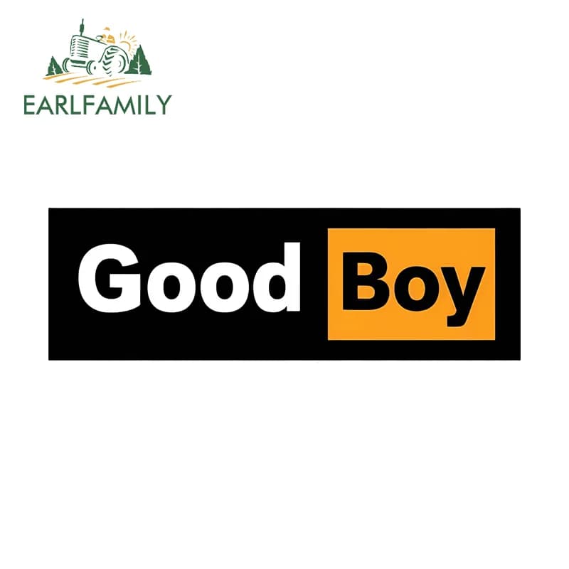 EARLFAMILY Car Stickers with 'Good Boby' Notice, Popular Soul Item, Simple Decoration and Practice, Anti-scratch, Fishing Box Decoration