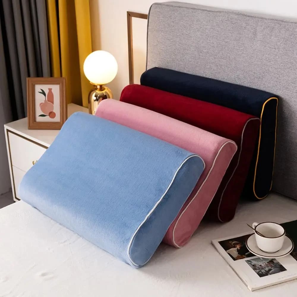 Soft Velvet Soft Cushion pillow case on the skin, comfortable lining for warm pillow, solid color, neck cushion with memory