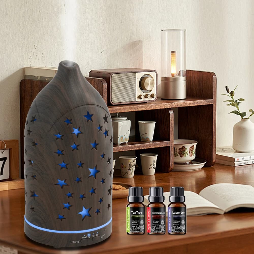 Diffusore Star Hollow 7 colori, spegnimento automatico, silenzioso ed efficiente aggiorna il tuo spazio