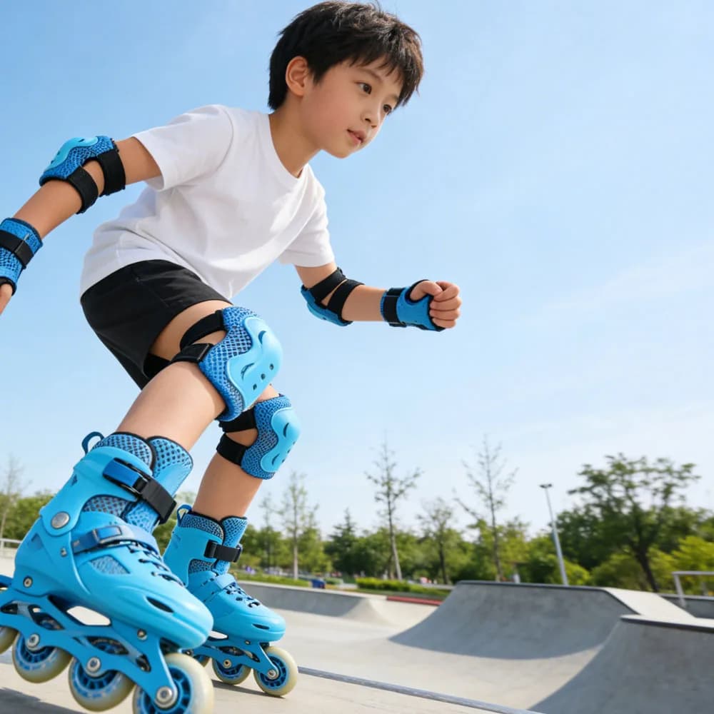 Set di protezioni per ginocchia e gomiti per bambini con protezione per il polso, protezioni di sicurezza 6 in 1 per pattinaggio e ciclismo