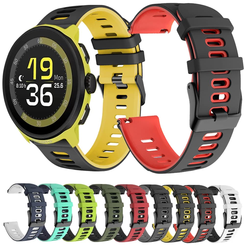 22mm 20mm Silicone Strap for Suunto Vertical 2 1/Run/Ocean/Race S 2 1/5 9 Peak, COROS Bracelet PACE Pro/APEX 4 2 Pro 46mm