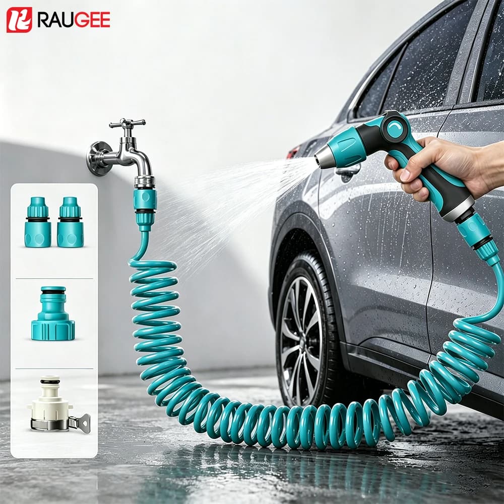 Pistola ad acqua ad alta pressione per lavaggio auto con ugello regolabile e tubo telescopico, macchina per il lavaggio auto, casa e giardino