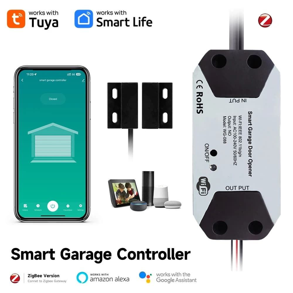 Tuya Garage Door Controller Apriporta Automatico Zigbee Smart Home Funziona con Alexa Google Controllo vocale App Controllo remoto