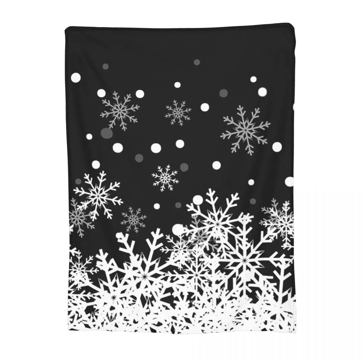 Black And White Snowflake Christmas Blankets Soft Warm Flannel Throw Blanket Bedspread for Living room Picnic Travel Home Couch