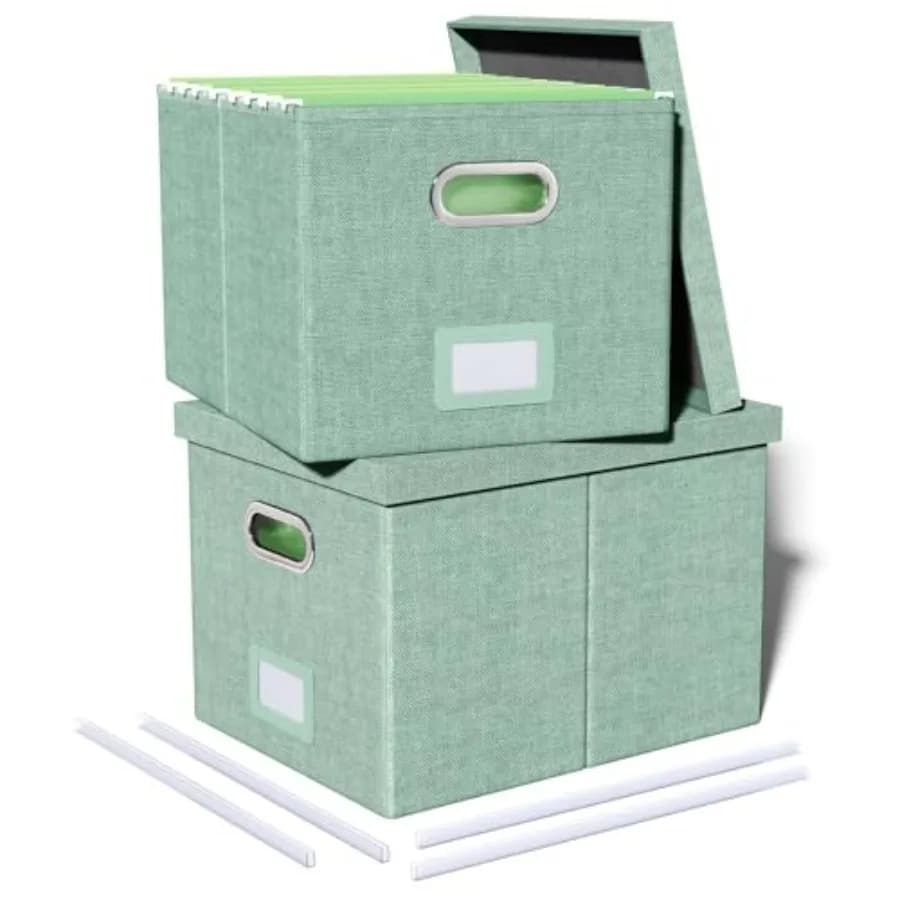 Organizzatore per Archiviazione Documenti, Scatola Portatile con Coperchio per Archiviazione di Documenti Formato Letter/Legal