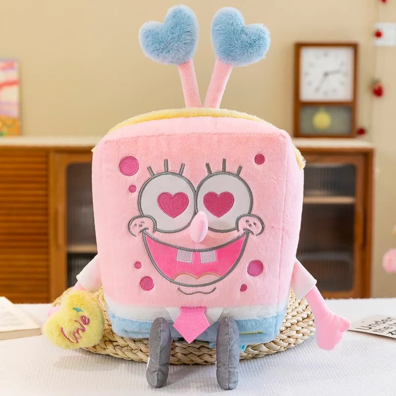 Kawaii SpongeBob SquarePants Bambole di peluche Cuscini per bambini dei cartoni animati Decorazioni per divani Regali di compleanno creativi per bambini