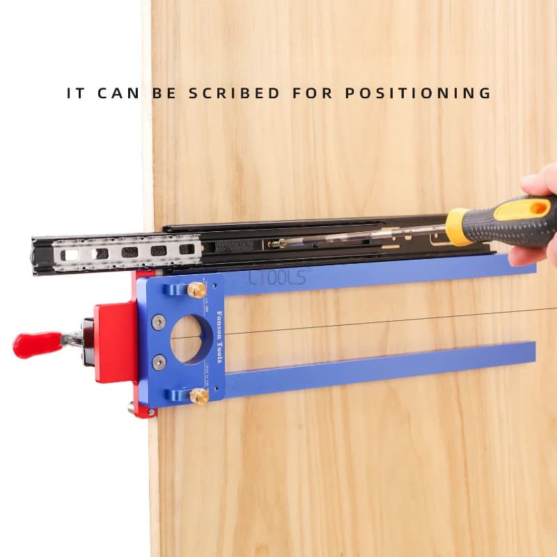 Drawer Punching Installation Jig Slide Rail Adjustable Woodworking Tools Cabinet Hidden Rail Drilling Locator Extension Rod