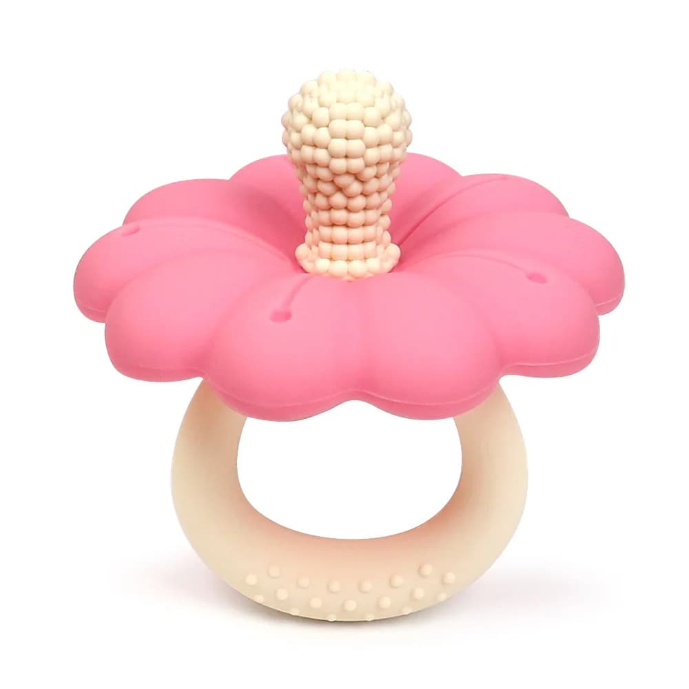 vendita calda Baby fiore forma Massaggiagengive ciuccio in silicone massaggiagengive di grandi dimensioni bambino BPA giocattolo massaggiagengive gratuito