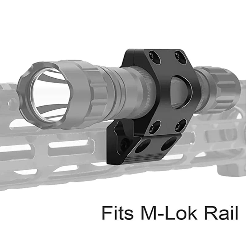 Supporto per torcia M-lok Luce laser Supporto per anello da 45 gradi Accessorio per torcia tattica da caccia per sistemi binario M-lok