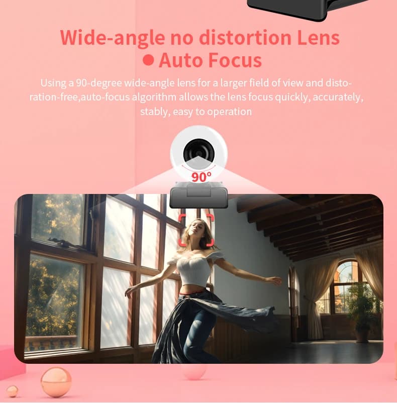 2K UHD 5MP 60fps Grandangle Filling Light Automatic USB Webcam HDR 3D DNR for online teaching Boardcast Photo conference