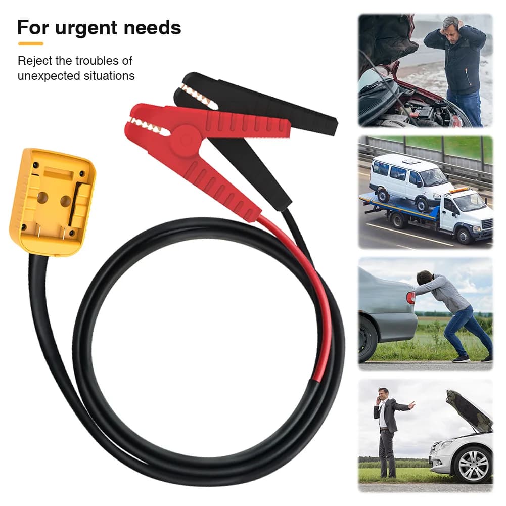 Cavi di avviamento per batteria 8AWG con morsetti, cavi booster auto per batterie DeWalt 18V/20V