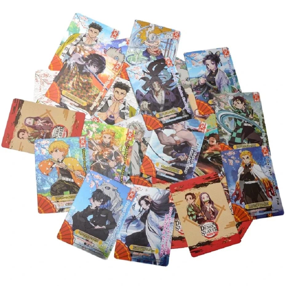 2026 Nuove Carte Collezionabili Anime Demon Slayer in Inglese, Carte Gioco per Bambini e Fan