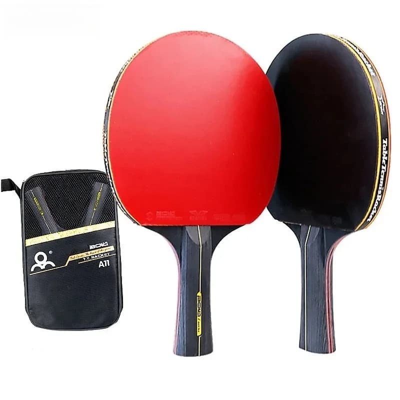 Ping Pong Rack 5/6 Stars 2 Pieces Professional Pinng in Two Pieces Ping Pong Rack in Pure Wood High Quality Set With A Bag