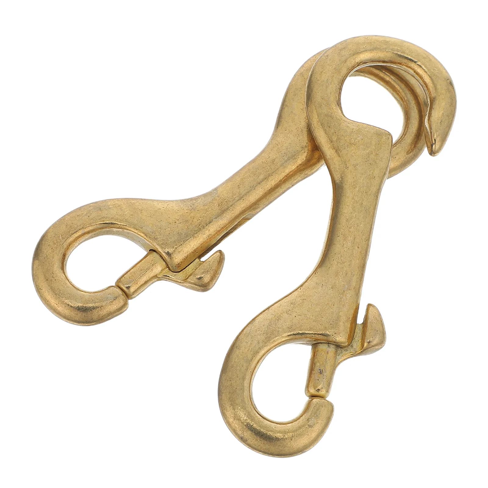 2Pcs Brass Single End Snap Hook Heavy Duty Marine Grade Corrosion Resistant Trigger Snap Hook for Dog Leash Key Chain Rope