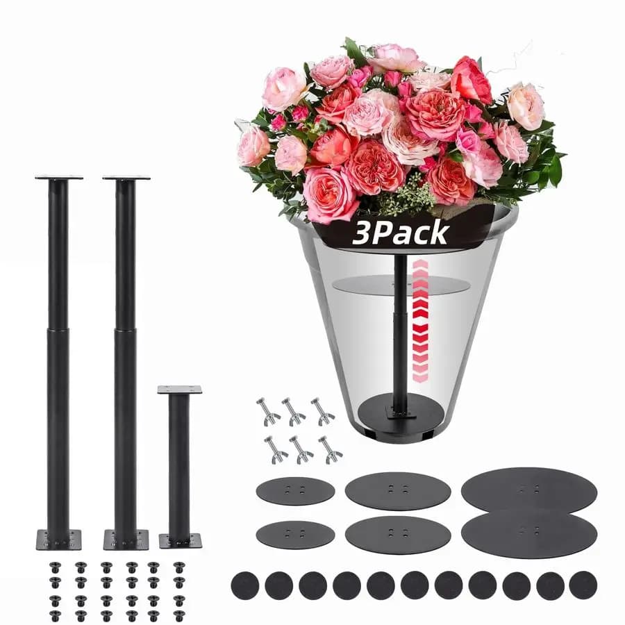 Set of Supports for Indoor Plants, Height Adjustable 722, Metal Inserts for Vases, Supports for Large Indoor and Exterior Plants
