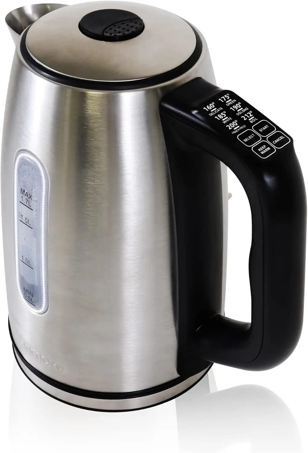 1,7L Wireless Electric Kettle with 6 Temperature Settings, Stainless Steel, LED Light, Automatic Switching, Heat Maintenance