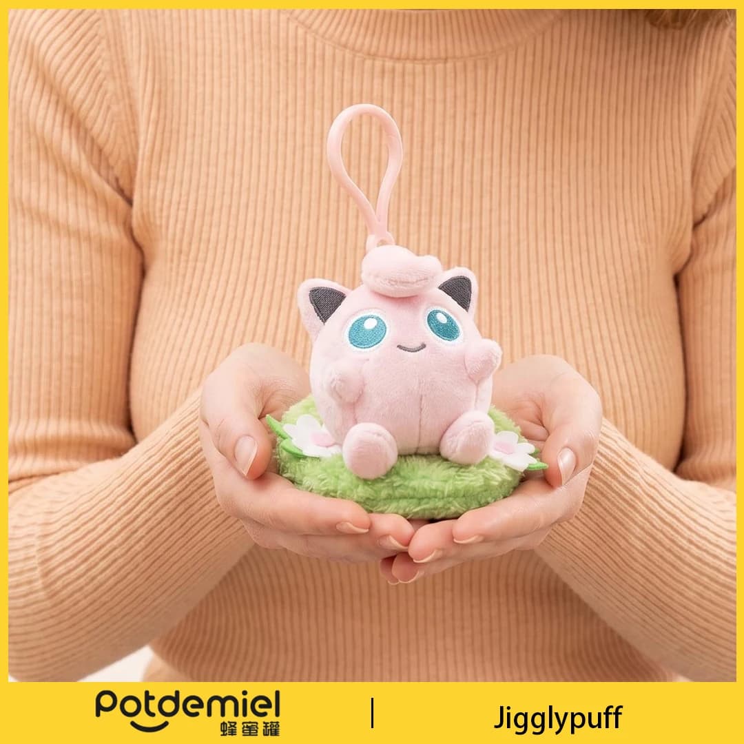 Potdemiel Pokemon Jigglypuff Stuffed Doll Key Chain Classic Cartoon Collectible Fairy Doll Handbag Charm Key Chain Souvenir Gift