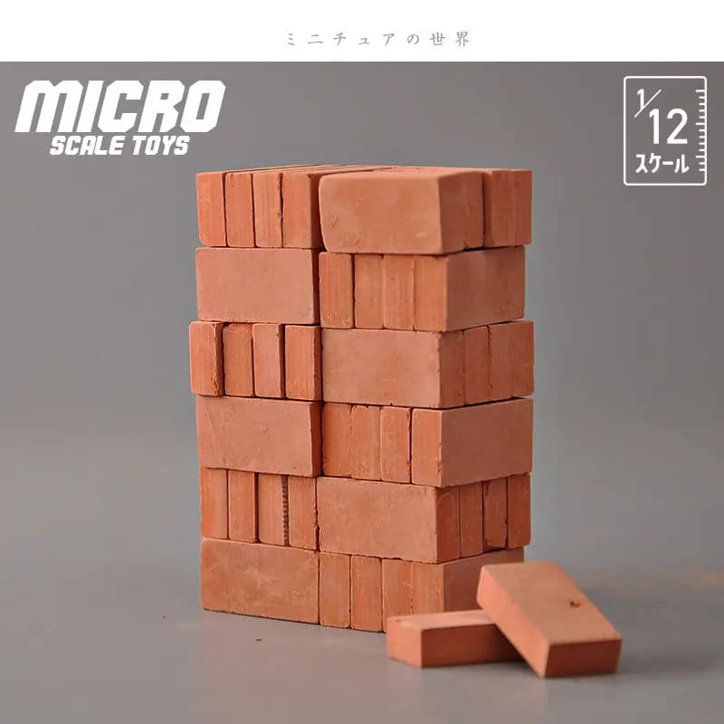 Red Bricks in La Scala 1:12, Realistic Materials for Building Dolls, for Diorami Foundation Fai-da-Te and Garden Path Decorations