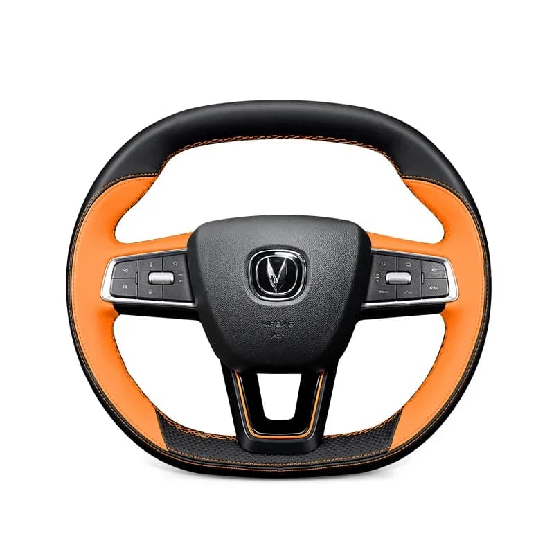 DIY Hand Sewn Car Cover for Changan UNI-K Car Protective Accessories for Real Leather Car Black Orange