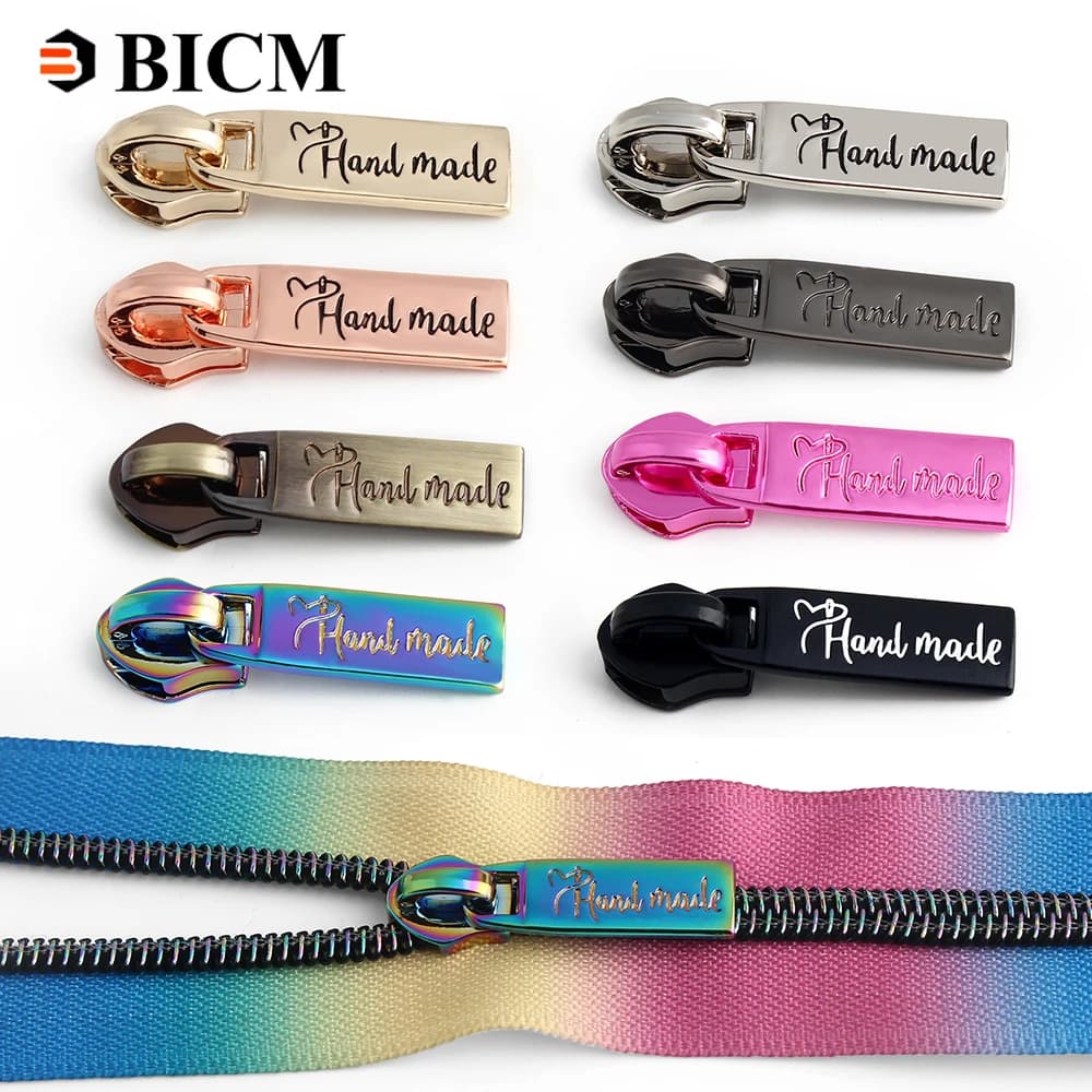 10/30/50/100 pezzi 5 # Cursore per cerniera per cerniera in nylon Maniglie per cerniera fatte a mano Borsa per borsa Estrattore per zip Testa Accessori per cucire indumenti fai da te