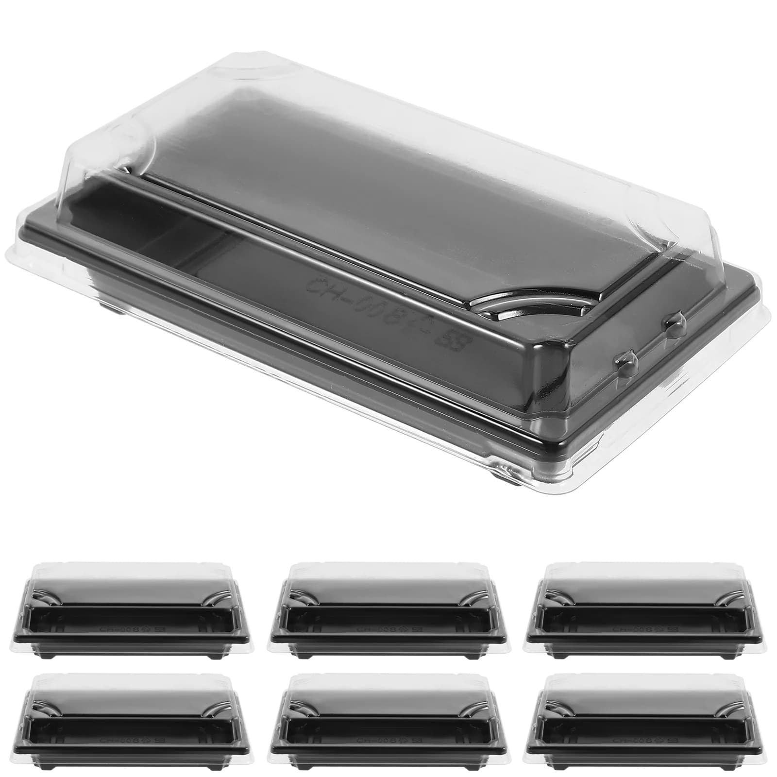 Cabilock Sandwich Box Container 50 pezzi vassoi per Sushi coperchi scatola per Sushi usa e getta torta di frutta contenitore da asporto scatole Sushi