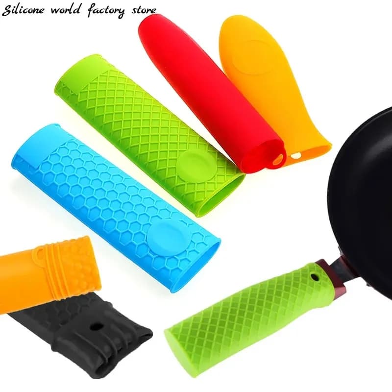 Silicone Heat Resistant Pot Handle Sleeve Anti Scald Anti Slip Cookware Grip Cover Kitchen Tool for Frying Pan Pot Lid Protectio
