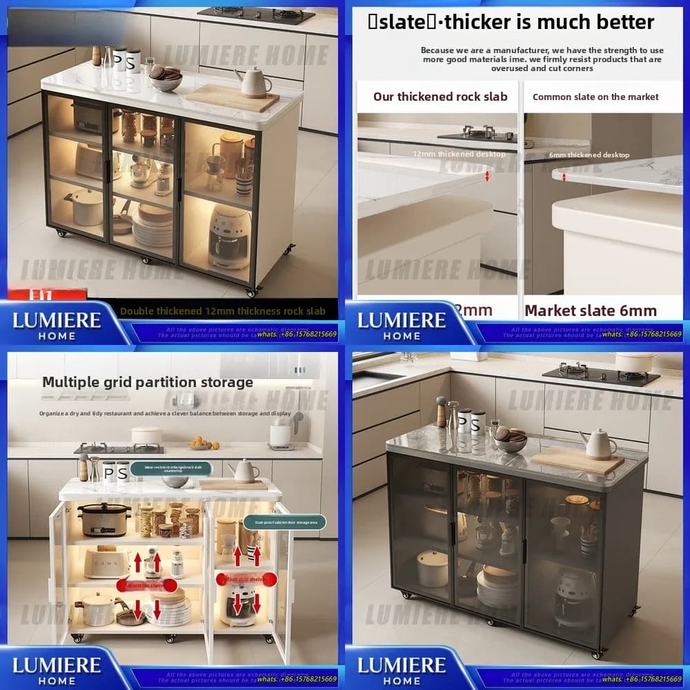 Carrello da Cucina Multifunzionale Effetto Marmo con Piano Tagliere, Carrello Mobile per Piccoli Spazi, Design Moderno