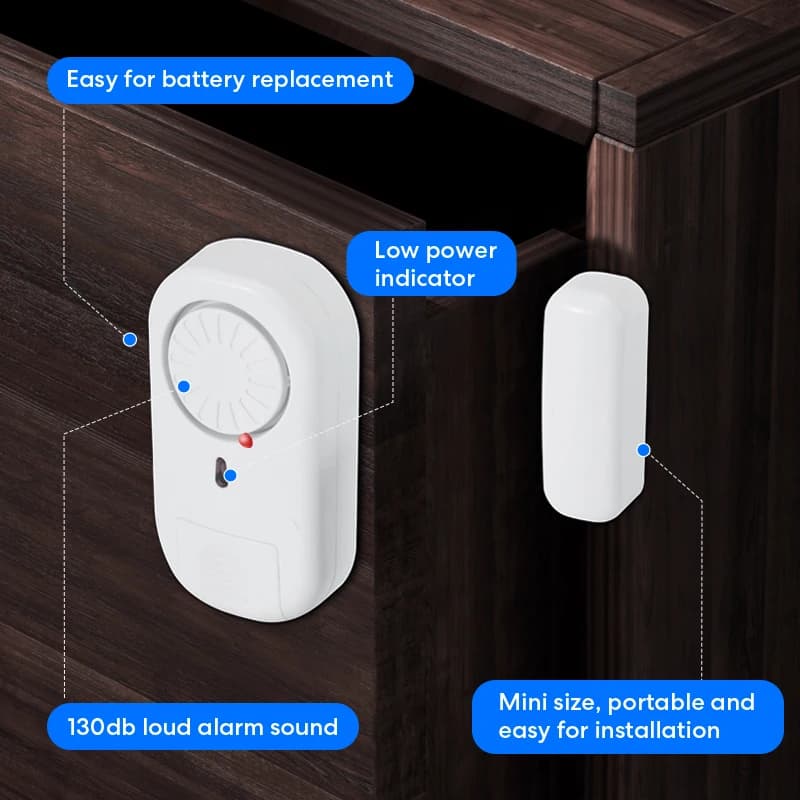 1 pz/2 pz/4 pz Sensori magnetici per sistemi di allarme antifurto per porte e finestre, per la sicurezza domestica.