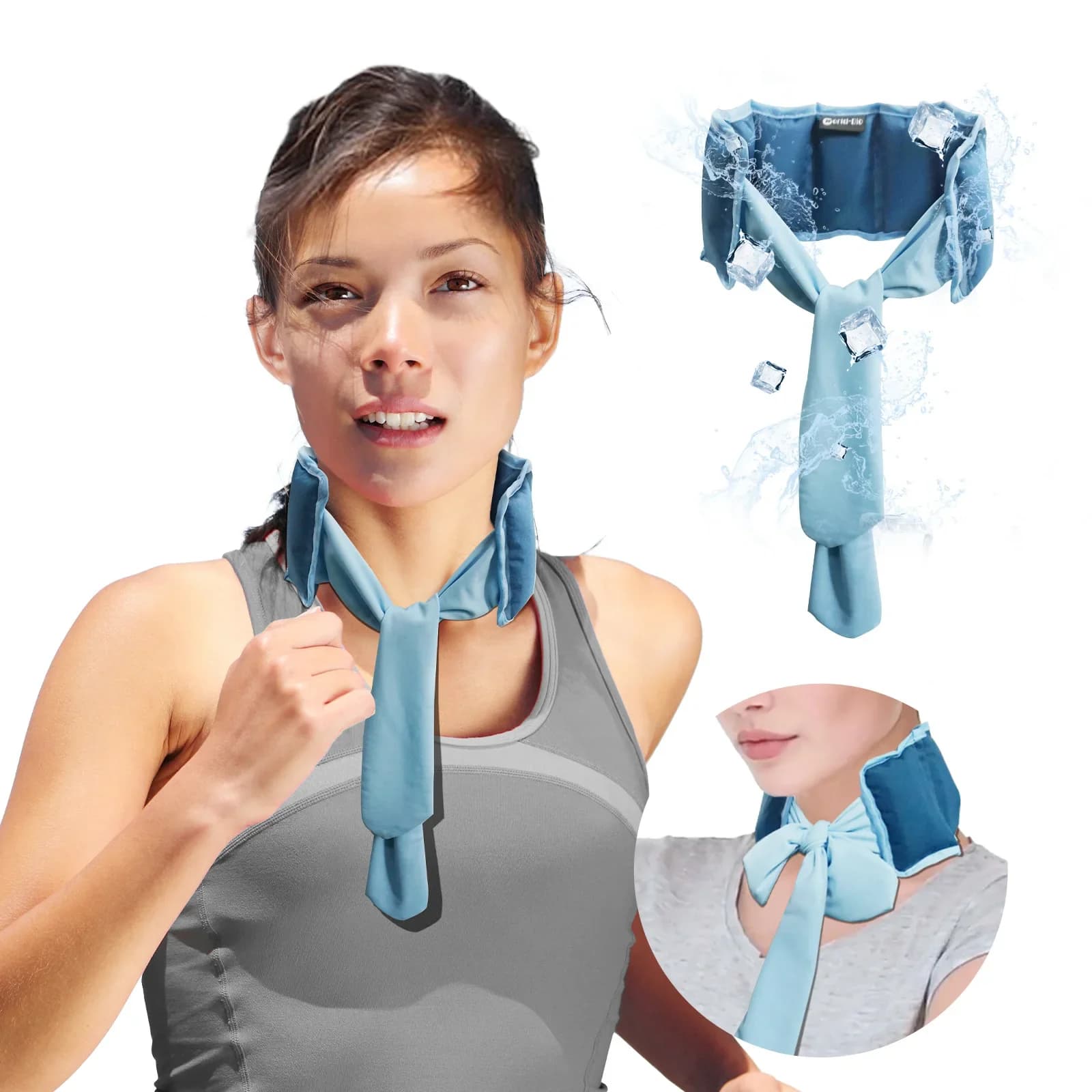 35 * 9 cm Collo estivo rinfrescante sensazione di freddo sciarpa di ghiaccio impacco di ghiaccio foulard sportivo sciarpa di ghiaccio per animali domestici nuovo riutilizzabile