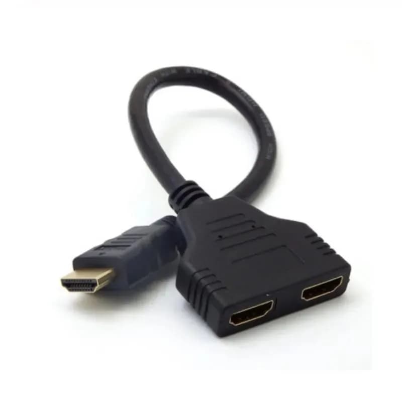 Splitter HDTV 1 in 2 Out Adattatore HD 1080P a 2 teste femmina HDTV maschio a cavo di conversione 25 cm