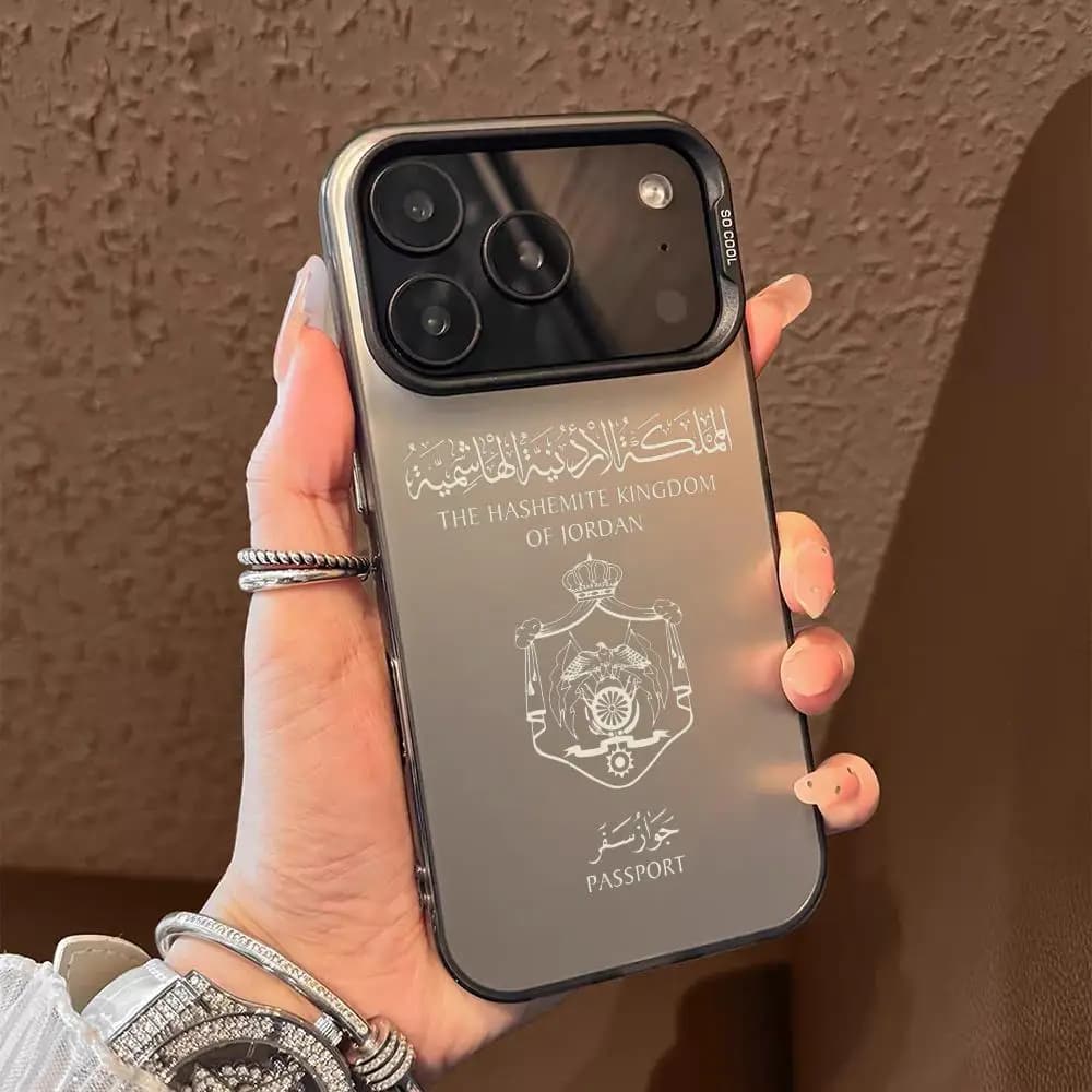 Custodia per telefono J-Jordan Passport per iPhone 17 16 15 14 13 12 11 Pro Max, Designer Opaca Laser Aurora
