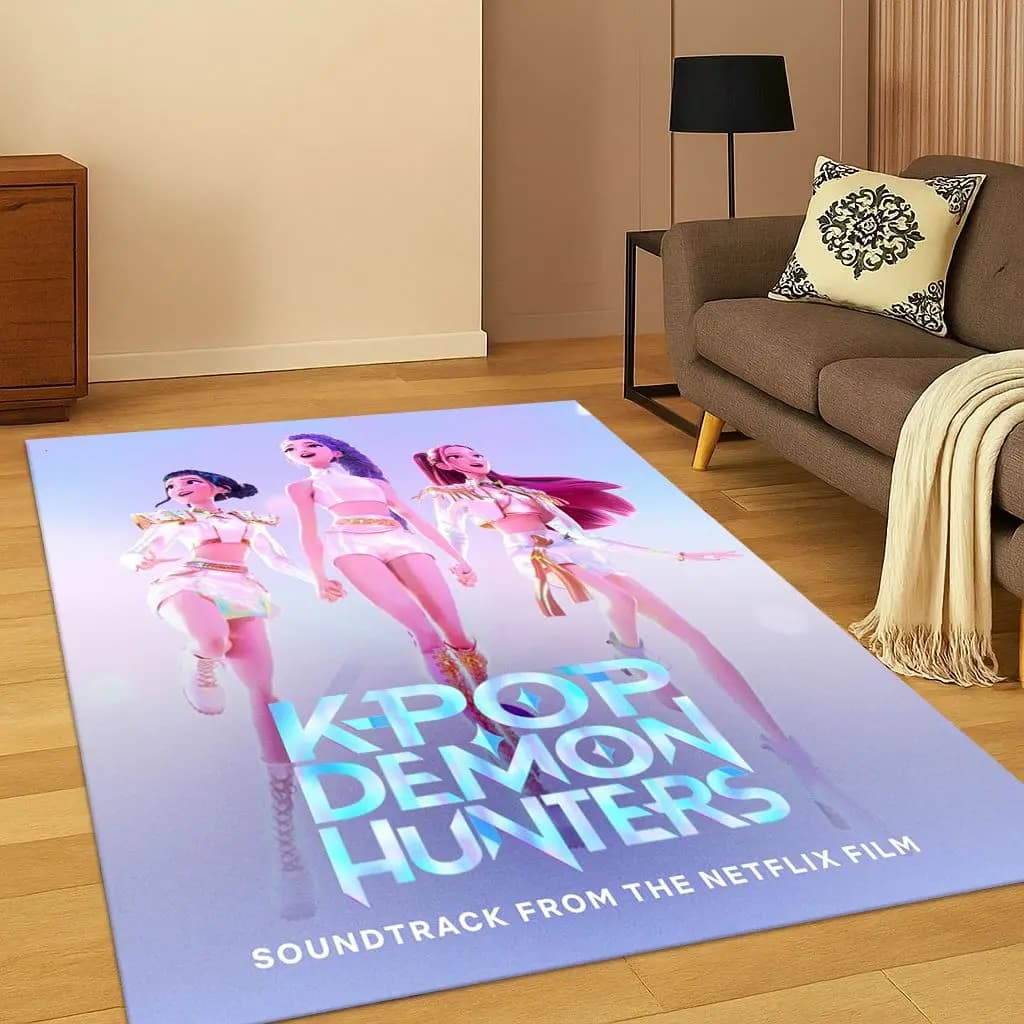 Kpop Demon Hunters Rumi Mira Zoey Music Cartoon Bedroom Cartoon Living Room Sofa Home Decorations, Non-slip Gift Mat