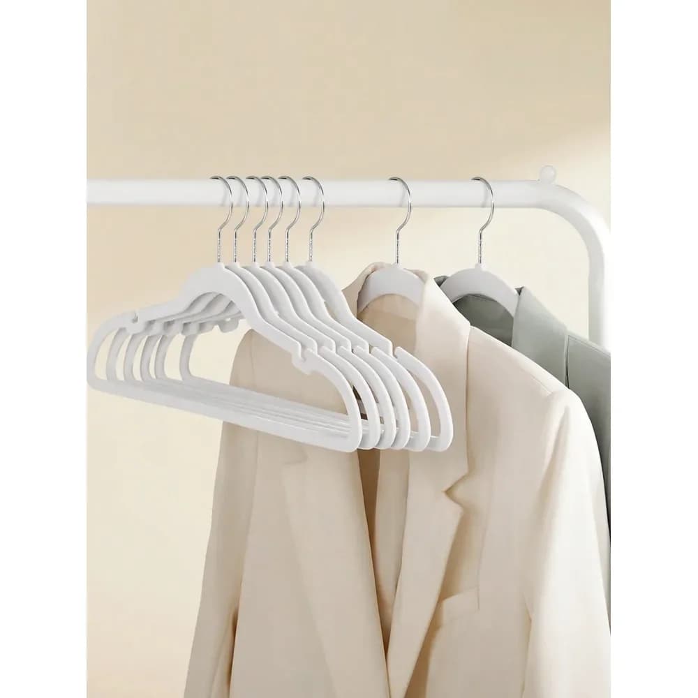 50 Pack Coat Hangers, Velvet Hangers, NonSlip Clothes Hangers, With Shoulder Notches, Trouser Bar, 360 Swivel Hook, SpaceSaving,