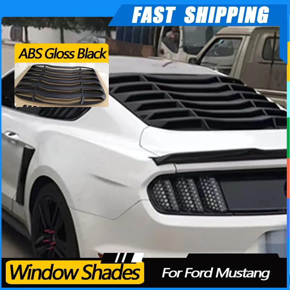 JMCARCOOL Nero Lucido Lunotto Posteriore Feritoia Decorativa Per Ford Mustang 2015-2020 Uscita Aria Diffusore Otturatore Griglia Coperture Telaio