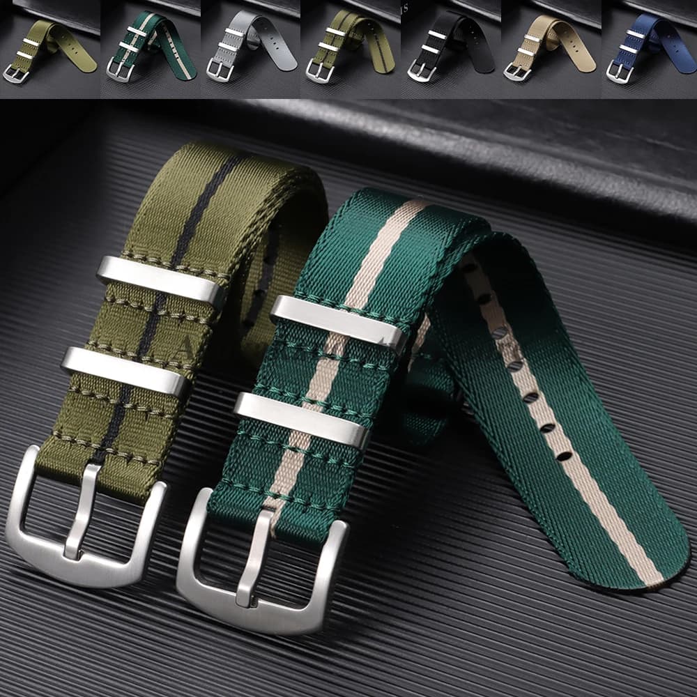 Premium 20mm 22mm nylon strap for Omega, Seiko, Rolex, woven canvas watch strap, universal, men's and women's style, military style