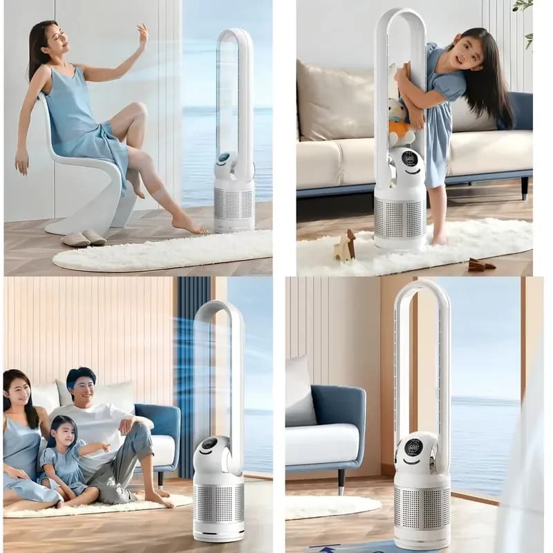 for Smart 42 Inch Bladeless Tower Fan 10 Speed 9 Hour Timer Remote Control Brushless Motor Air Purifier Cooling Household