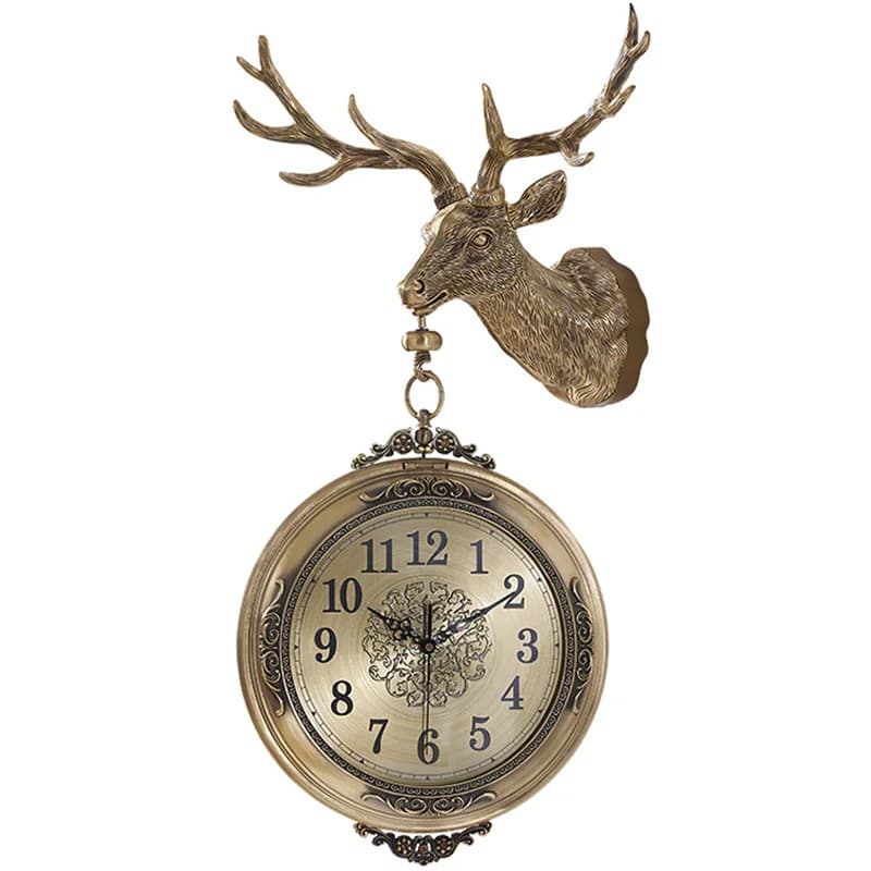 Orologio da Parete a Forma di Cervo in Ottone, Decorazione per Soggiorno, Accessori per la Casa, Regalo, Artigianato in Metallo
