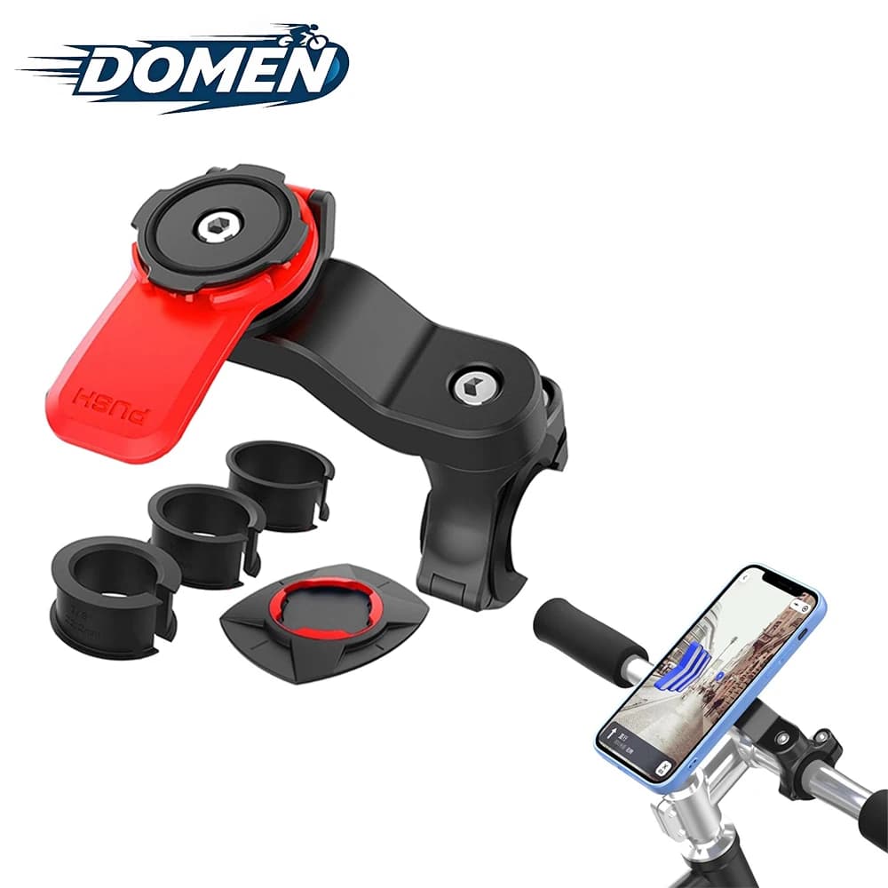 DOMEN Supporto per telefono per bici Supporto per telefono per moto Supporto per telefono per manubrio anti-vibrazione per bici MTB Accessori per biciclette