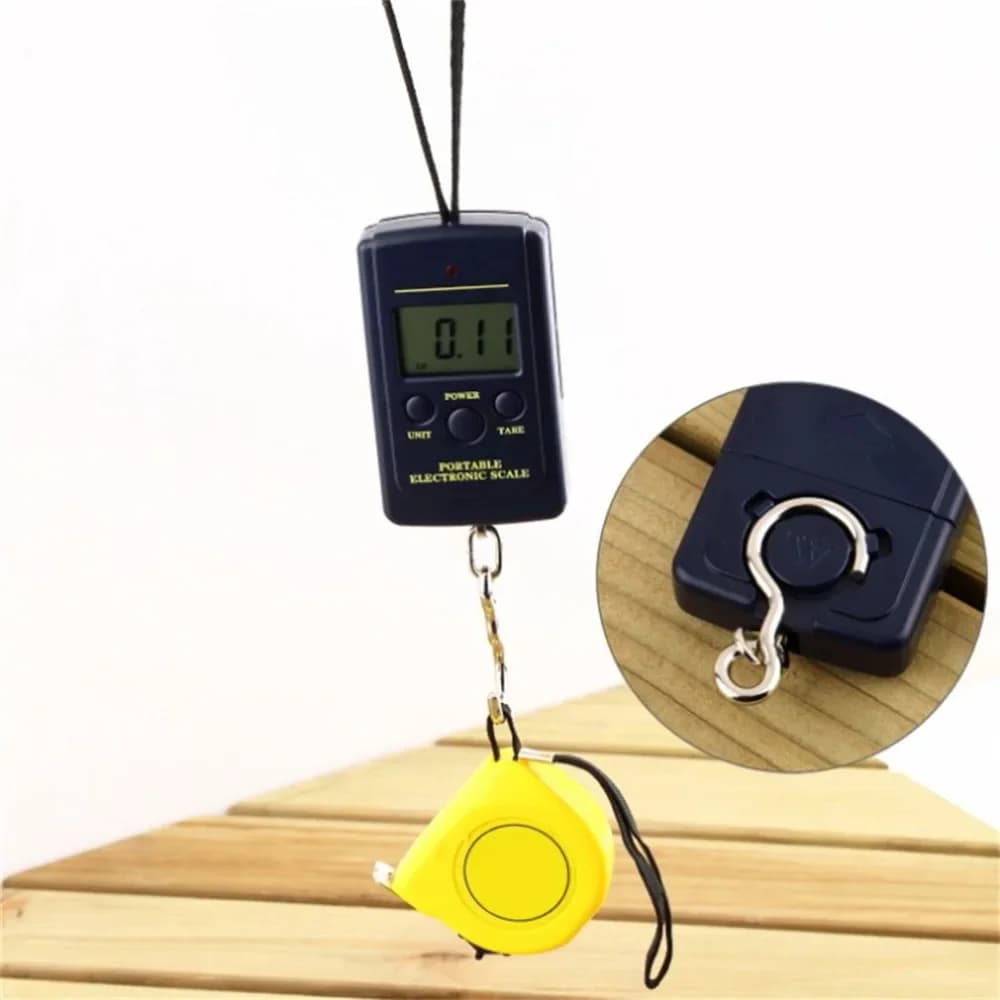 Mini bagaglio da pesca da viaggio gancio da appendere strumenti di pesatura da cucina bilancia elettronica digitale da 40 kg senza borse a bolle retroilluminate