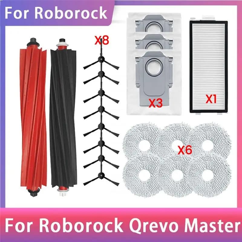 B14C 20Oborock Qrevo Master/V20/P10S Pro Vacuum Main Side Brush Mop Cloths HEPA Filters Dust Bags