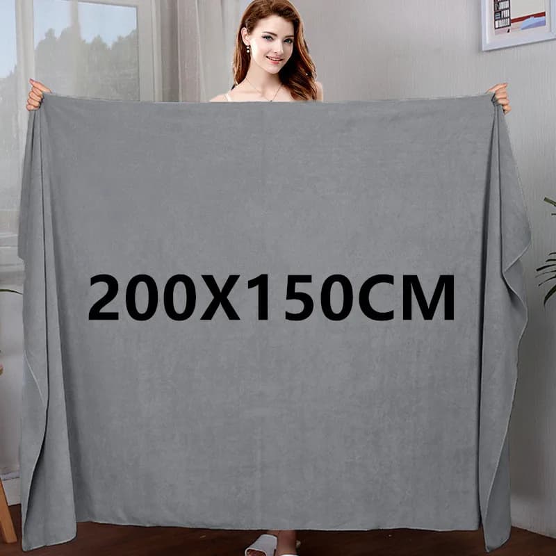 telo da bagno super grande in microfibra, morbido, ad alta assorbimento e ad asciugatura rapida, sportivo, da viaggio, senza sbiadimento, uso multifunzionale grigio