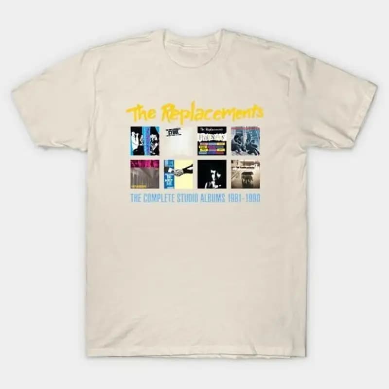 Buon Natale The Replacements Band T-shirt in cotone beige a grandezza naturale per adulti Ba079
