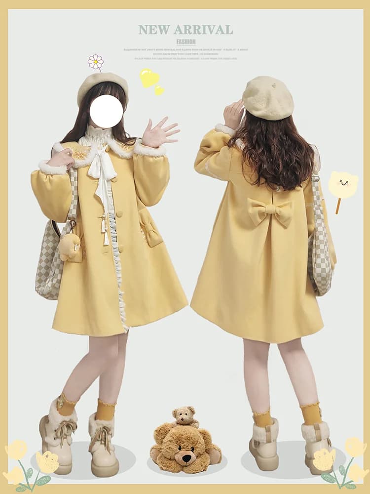 Cappotto dal design originale stile Hanfu Picking Stars Moon Cappotto carino autunno/inverno Colletto per bambola Cappotto da ragazza Lolita di strada alla moda