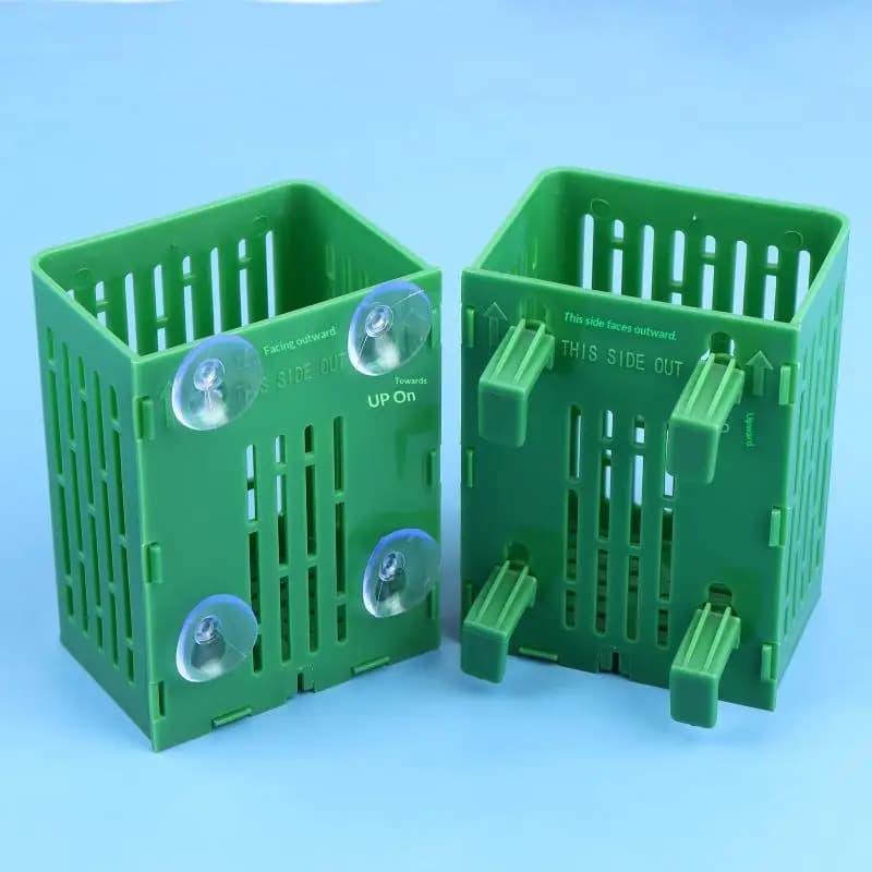 Vaso per piante acquatiche in plastica, cestini per piante, contenitore per acquario, decorazione per acquascaping, gancio a ventosa, supporto per piante da acquario