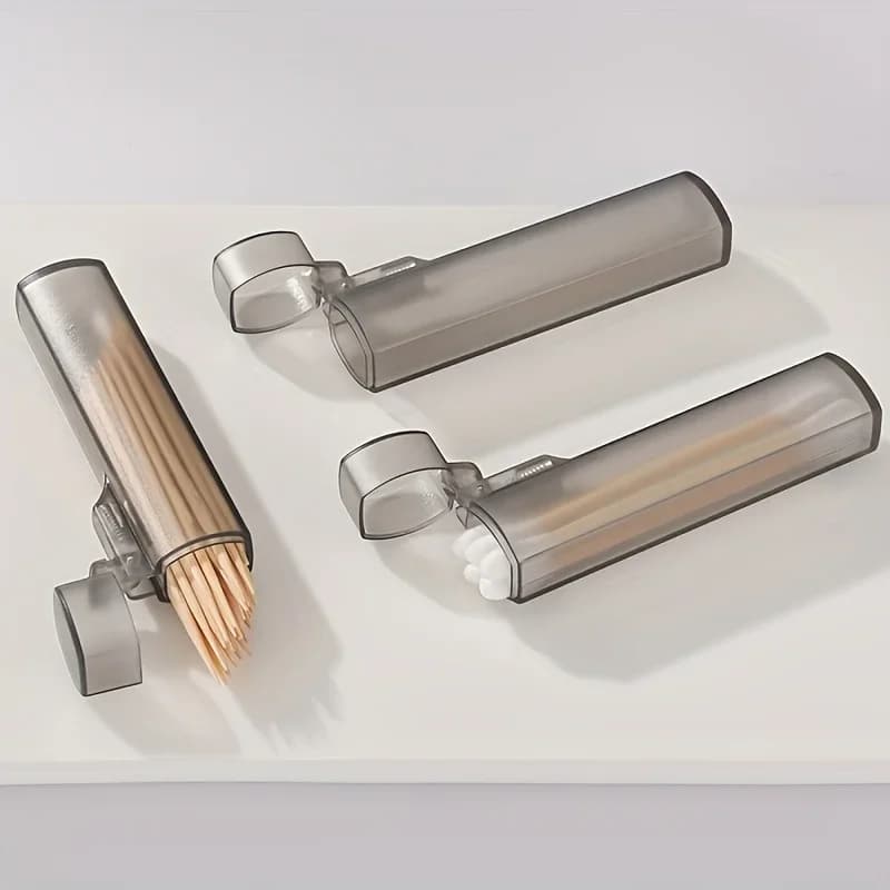 1/2/3 pezzi - Scatola portatile in plastica per stuzzicadenti - Scatola trasparente per riporre i stuzzicadenti, adatta per viaggi all'aperto, forniture da cucina