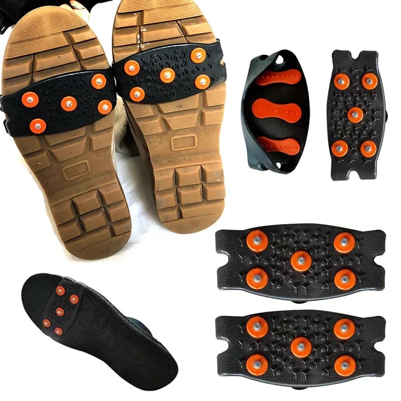 Ramponi da Arrampicata a 5 Punte in Silicone Antiscivolo, Copriscarpe con Griffe per Neve, Accessori Unisex per Scarponi da Neve, Escursionismo e Trekking