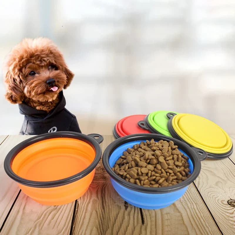 350/1000ml Grande Pieghevole Per Cani Pet Pieghevole Ciotola In Silicone Da Viaggio All'aperto Portatile Cucciolo Contenitore di Alimenti Alimentatore Piatto Ciotola