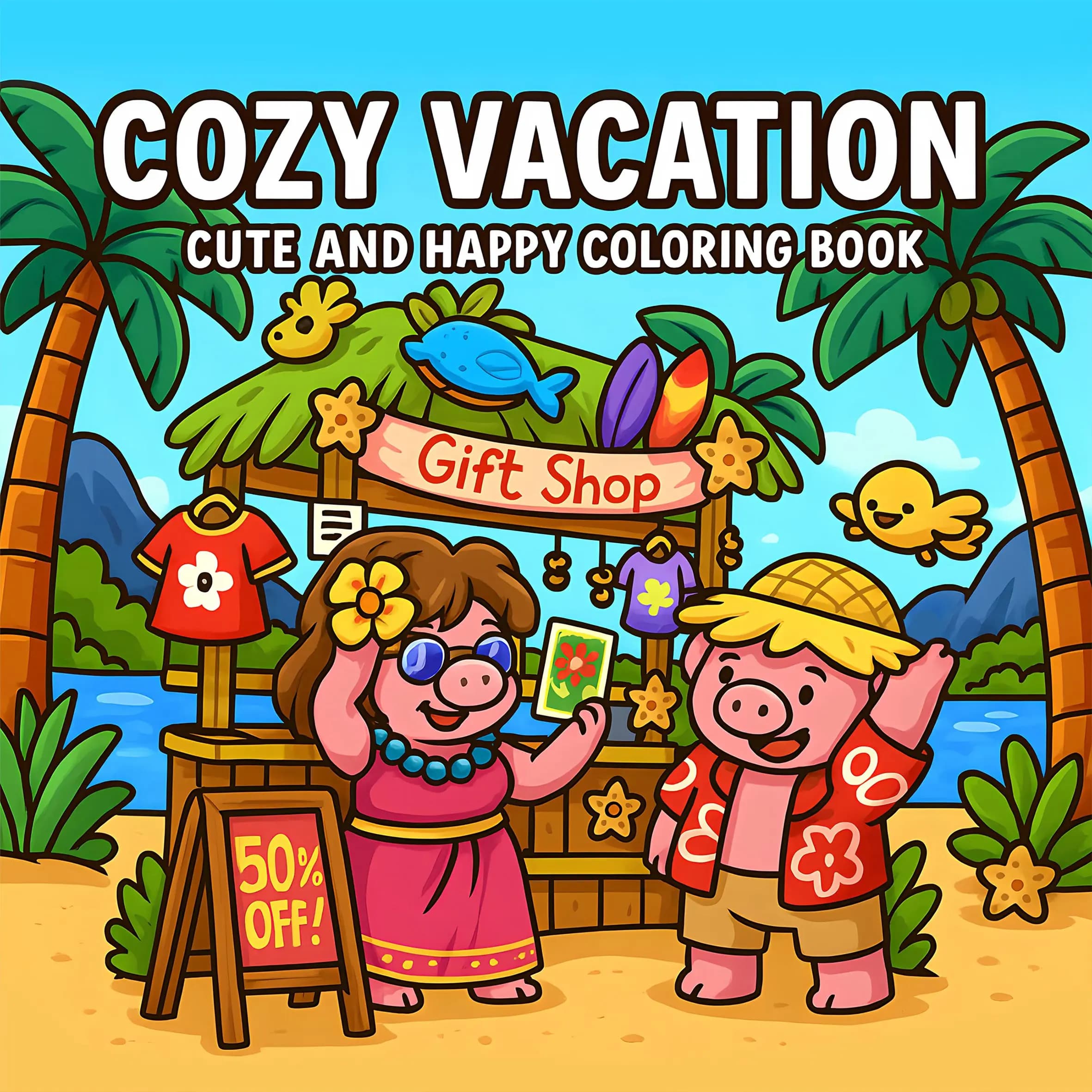 COZY VACATION Bold-easy Patterns Coloring Book for Adults Cute Drawing Book Perfect Gift for Party and Birthday