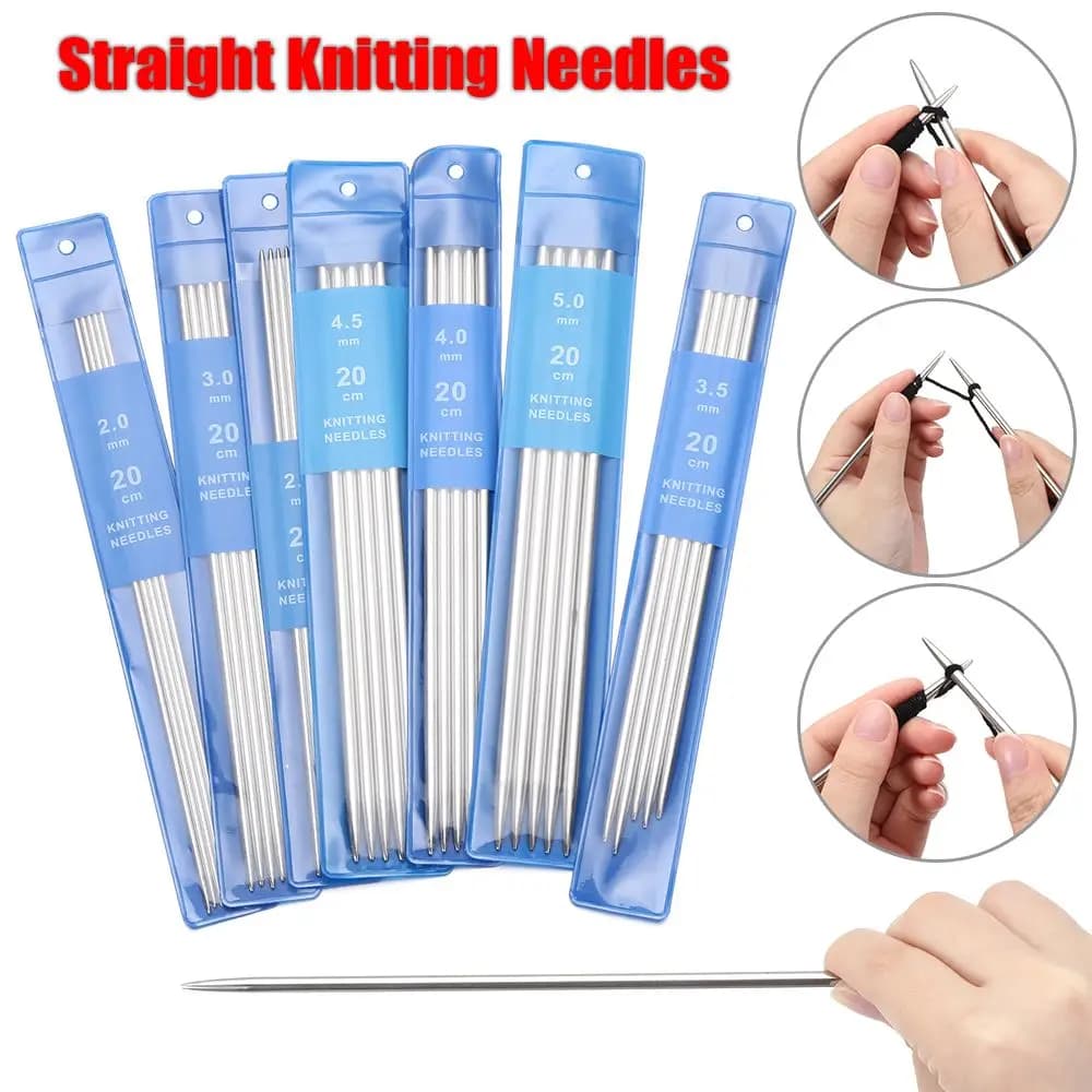 5Pcs/set DIY DIY Sweater Weave Craft Set Sewing Accessories Knitting Tools Metal Crochet Crochet Hooks Straight Knitting Needles