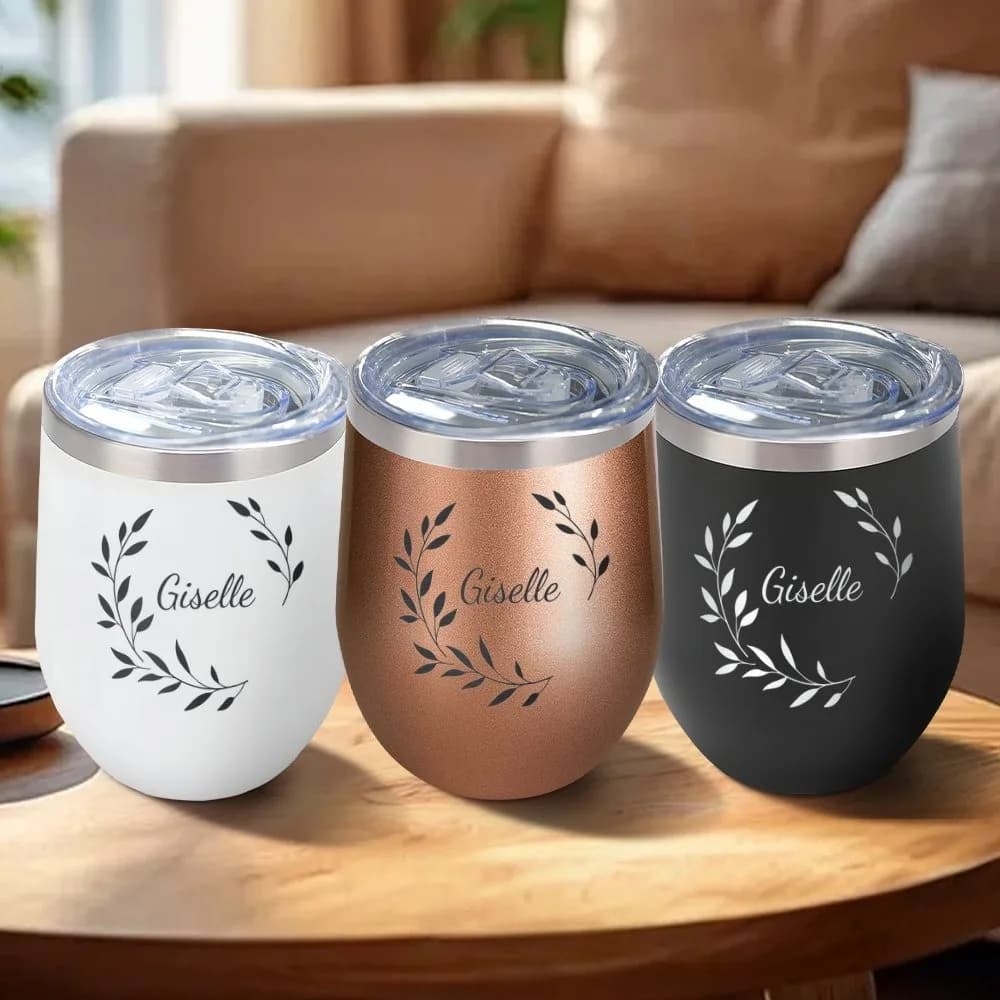 Tazza da Viaggio Personalizzata in Acciaio Inox da 12oz per Bevande Calde e Fredde, Regalo per la Festa della Mamma o la Laurea, per Uomo e Donna, Uso Quotidiano